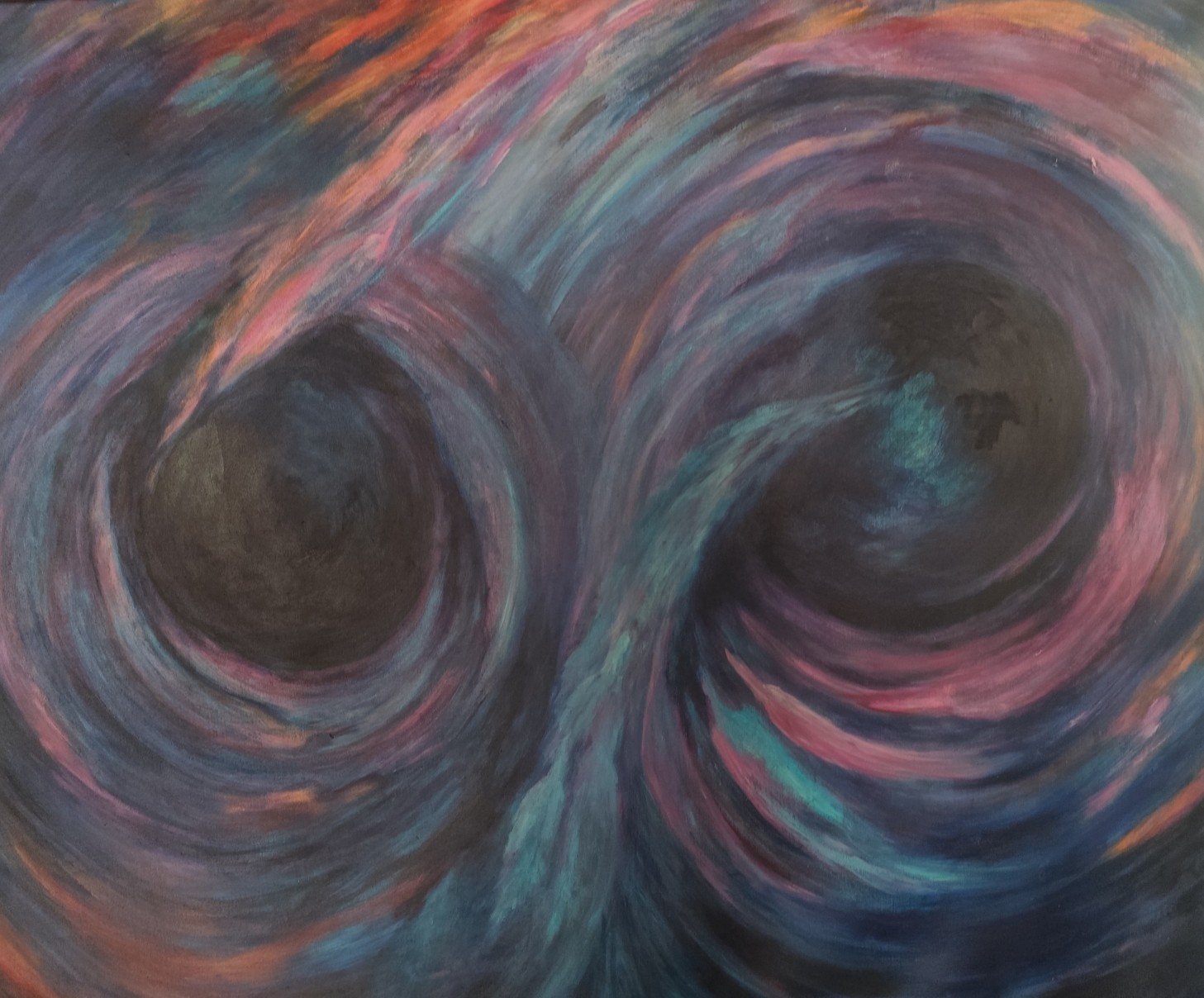 colision (collision), acrilico sobre lienzo, acrylic on canvas, 1.00 x 1.20